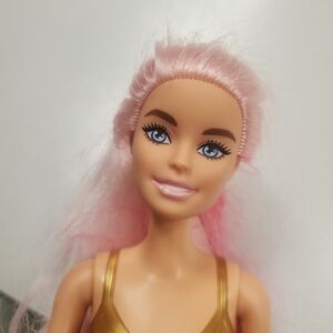 Barbie Doll Pink Purple Streaked Long Hair Cutie Reveal Articulated Knees Elbows
